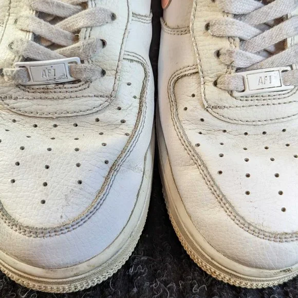 ๐HP๐ Nike Air Force 1 Low Leather Trainers AH0287-102 Oracle Pink - Picture 3 of 12